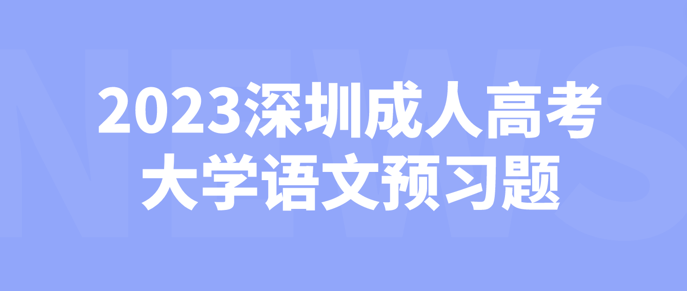 2023年深圳成人高考专升本大学语文预习题七