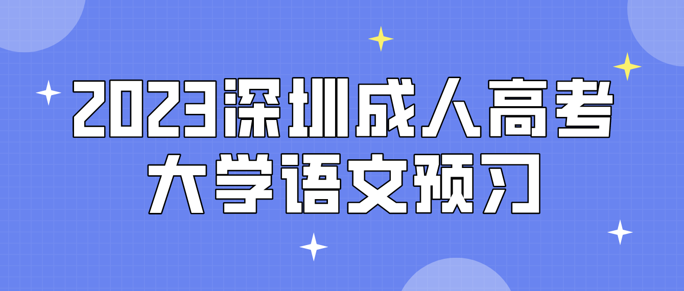 2023年深圳成人高考专升本大学语文预习题八